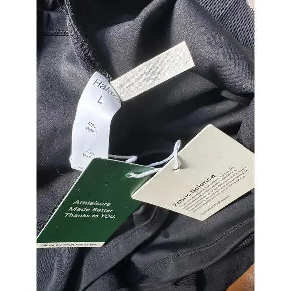 NWT Halara Black Chiffon Ruched Spaghetti Strap Mini Dress Size Large - Picture 6 of 6